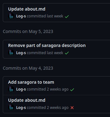 github avec les commits saragora